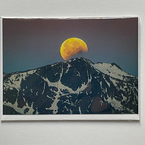 Partial Lunar Eclipse Setting over Mt. Tallac Notecard